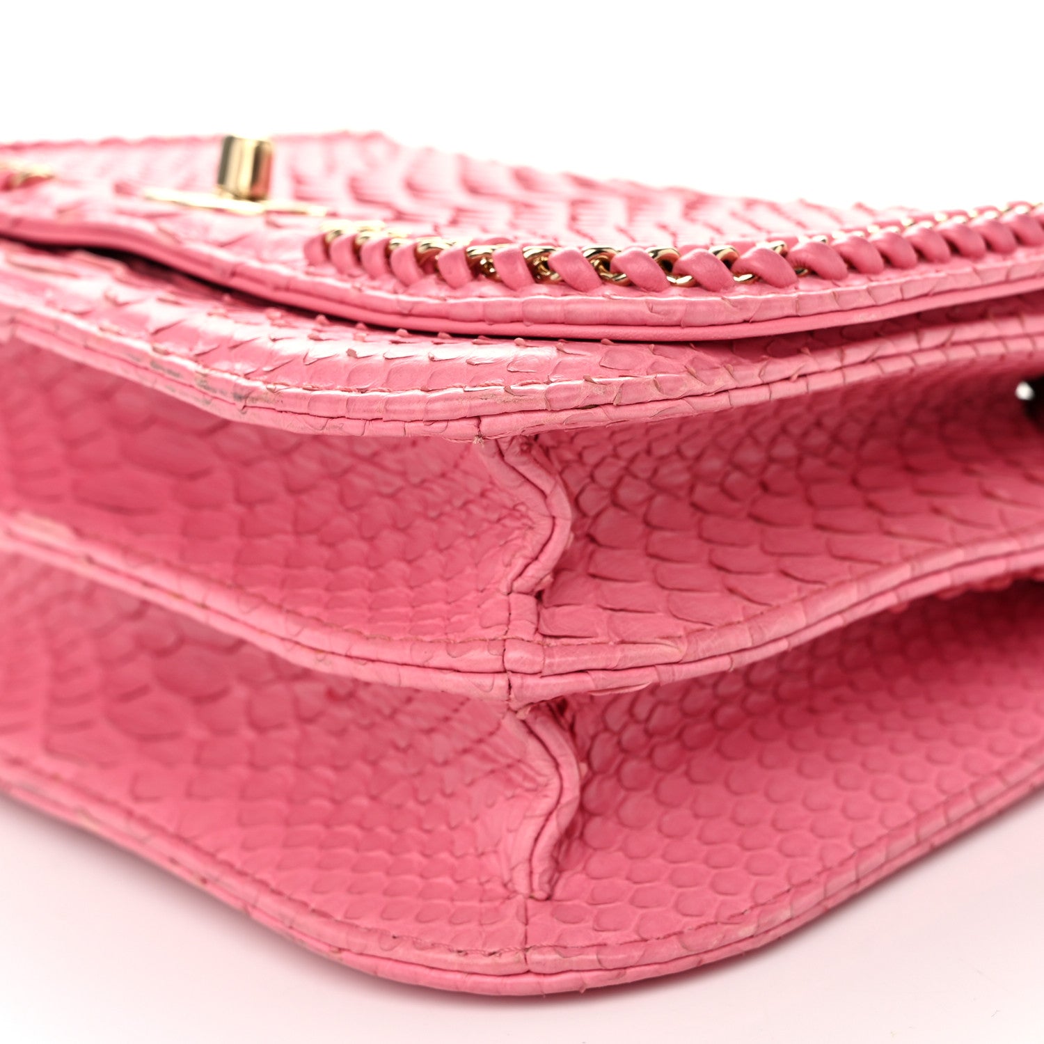 Chanel Snakeskin Small Braided Chic Flap Pink 10 of 11