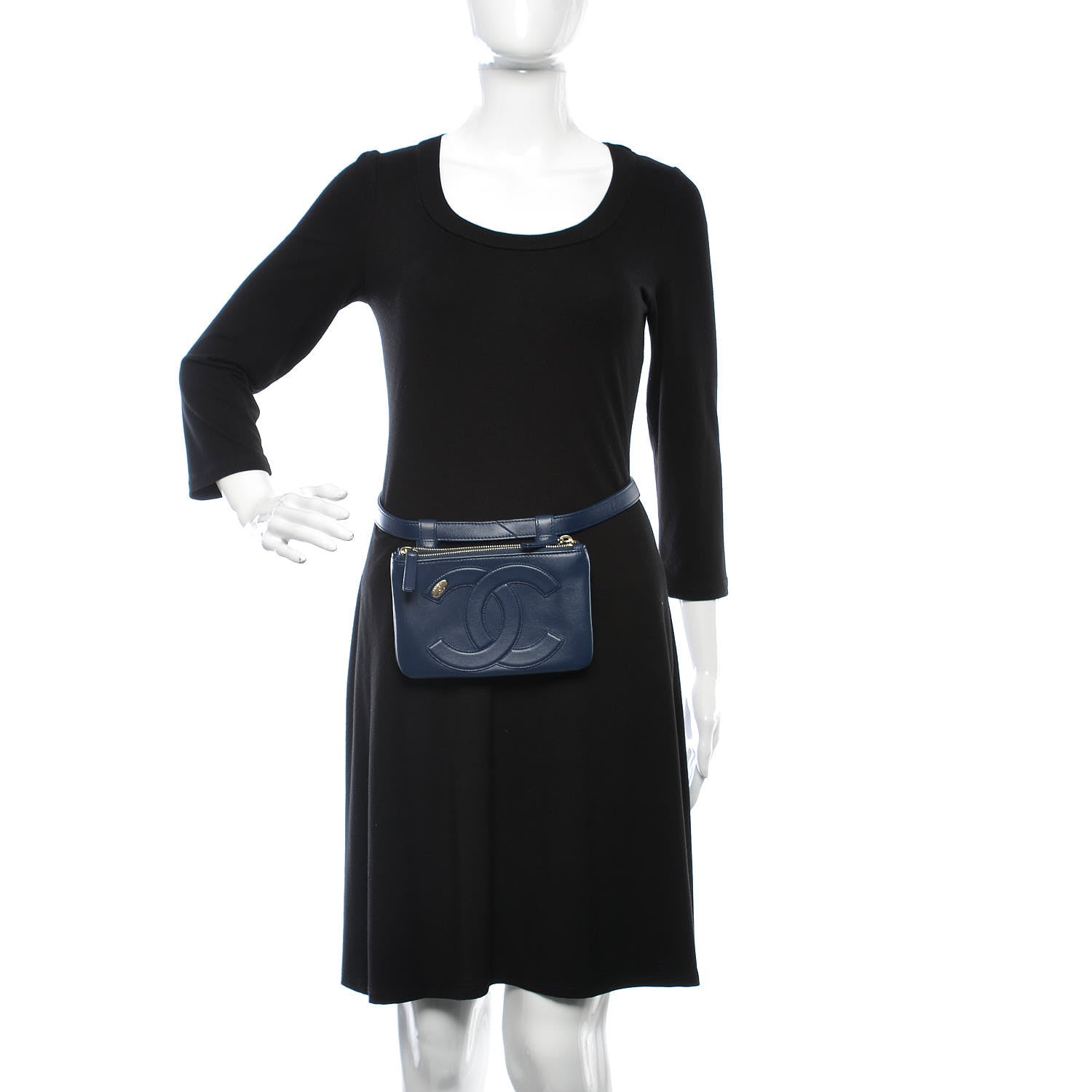 Chanel Lambskin CC Mania Waist Belt Bag Blue 2 of 10