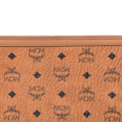 MCM Visetos Liz Shopper Tote Pouch Cognac 10 of 10