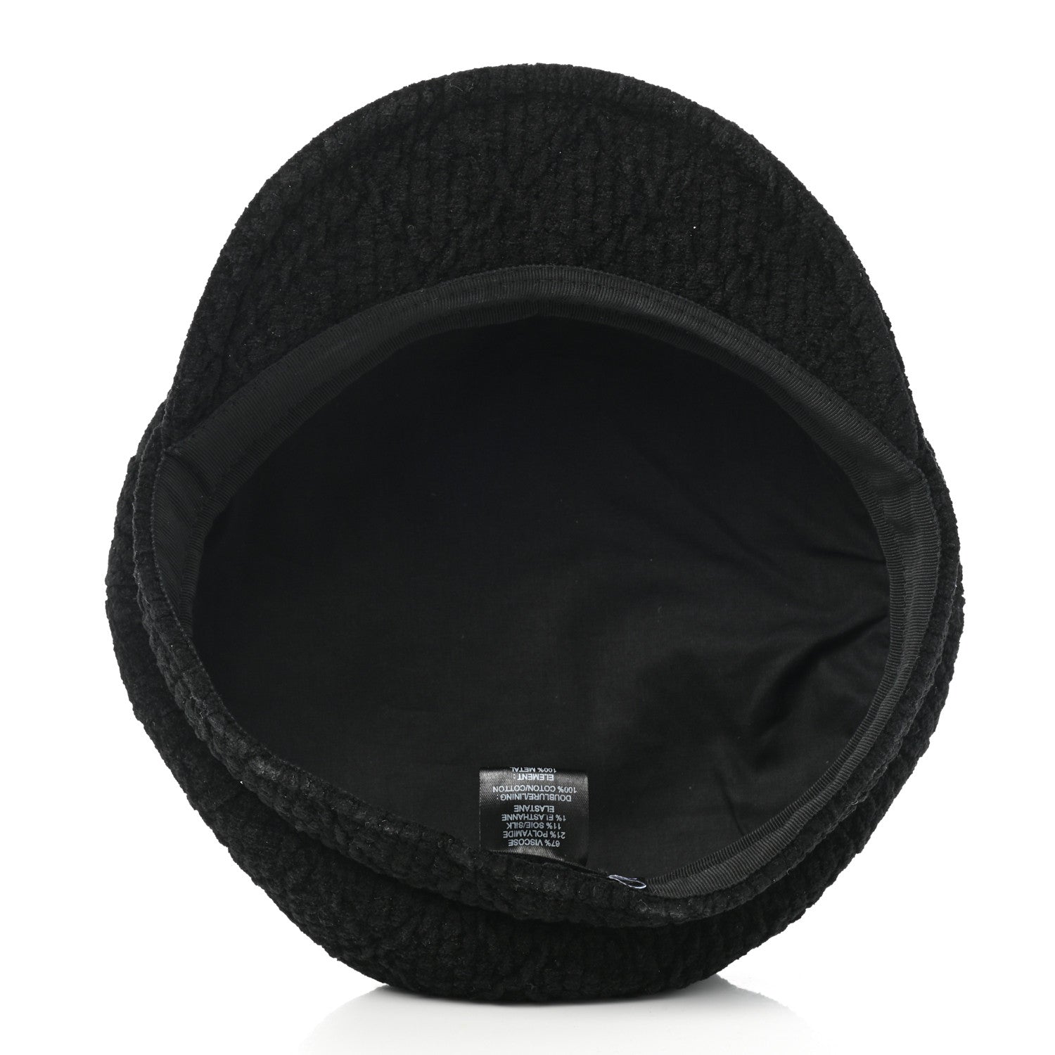 Chanel Viscose Silk Quilted CC Cap M Black 8 of 8