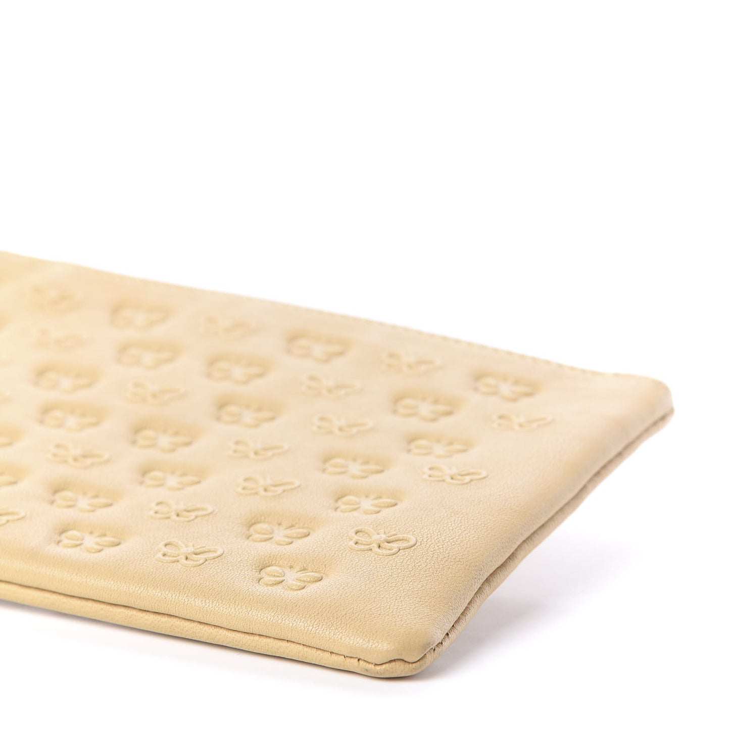 Nappa Embossed Butterfly Pouch Banane