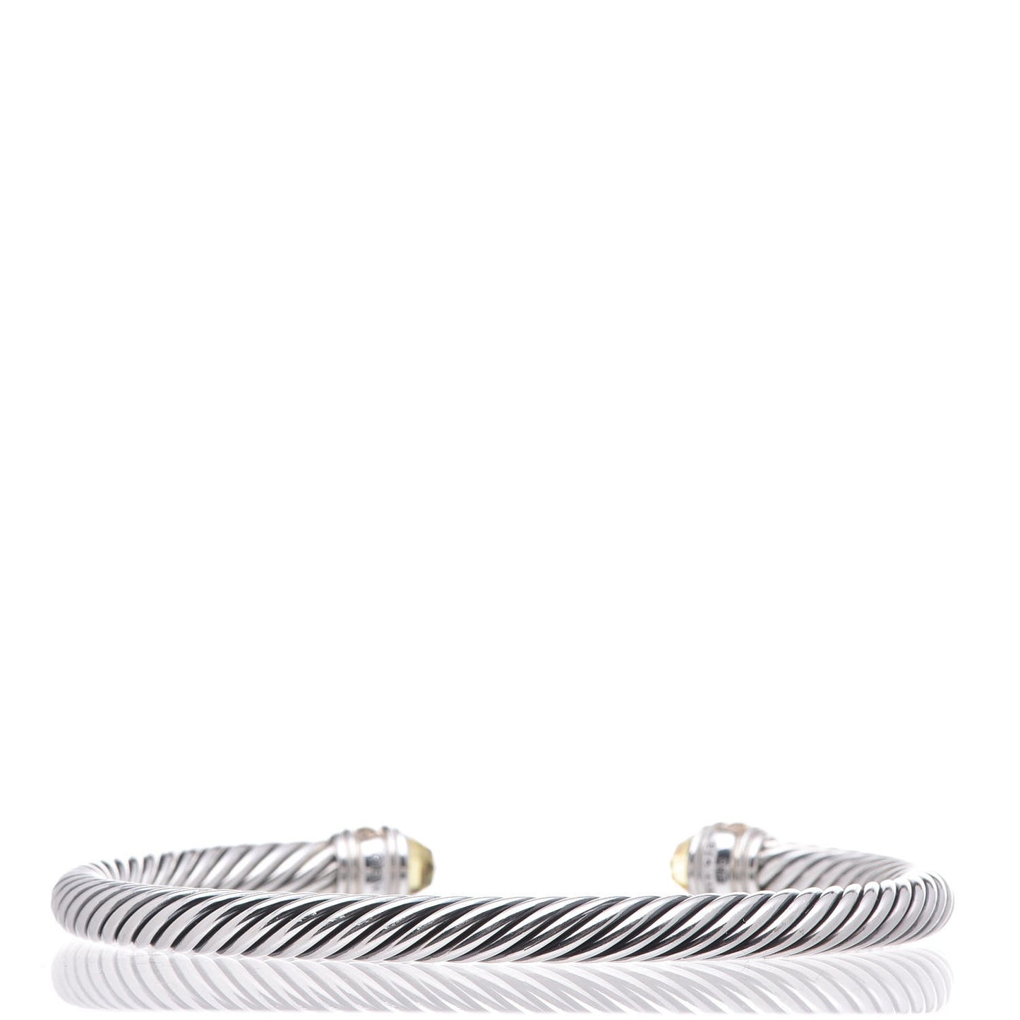 Sterling Silver 14K Yellow Gold Citrine 5mm Cable Classics Bracelet