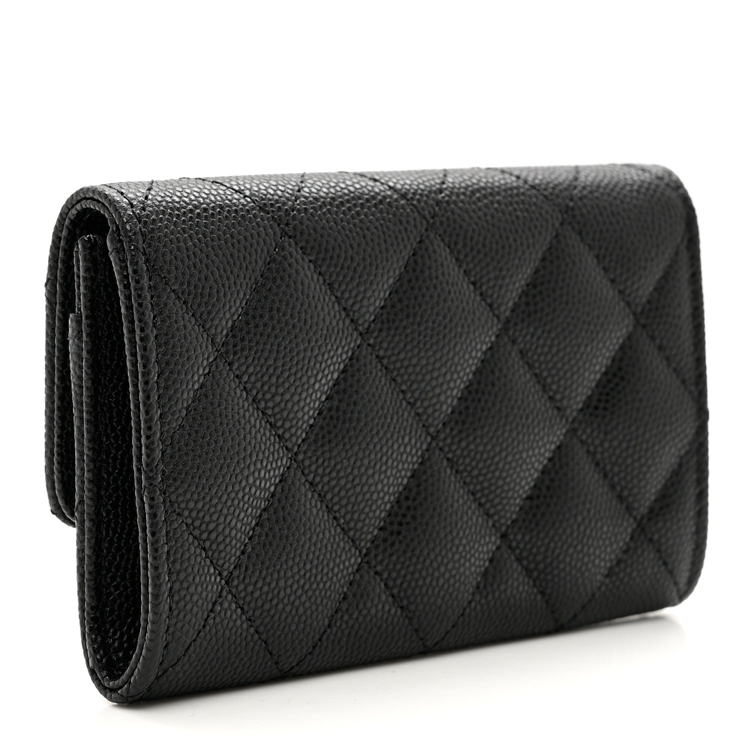 Chanel Caviar Quilted CC Racing Flag Flap Card Holder Black 3 of 8