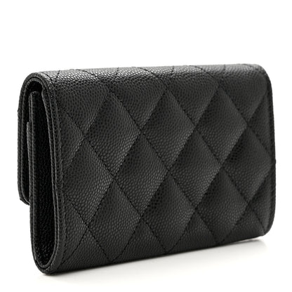 Chanel Caviar Quilted CC Racing Flag Flap Card Holder Black 3 of 8