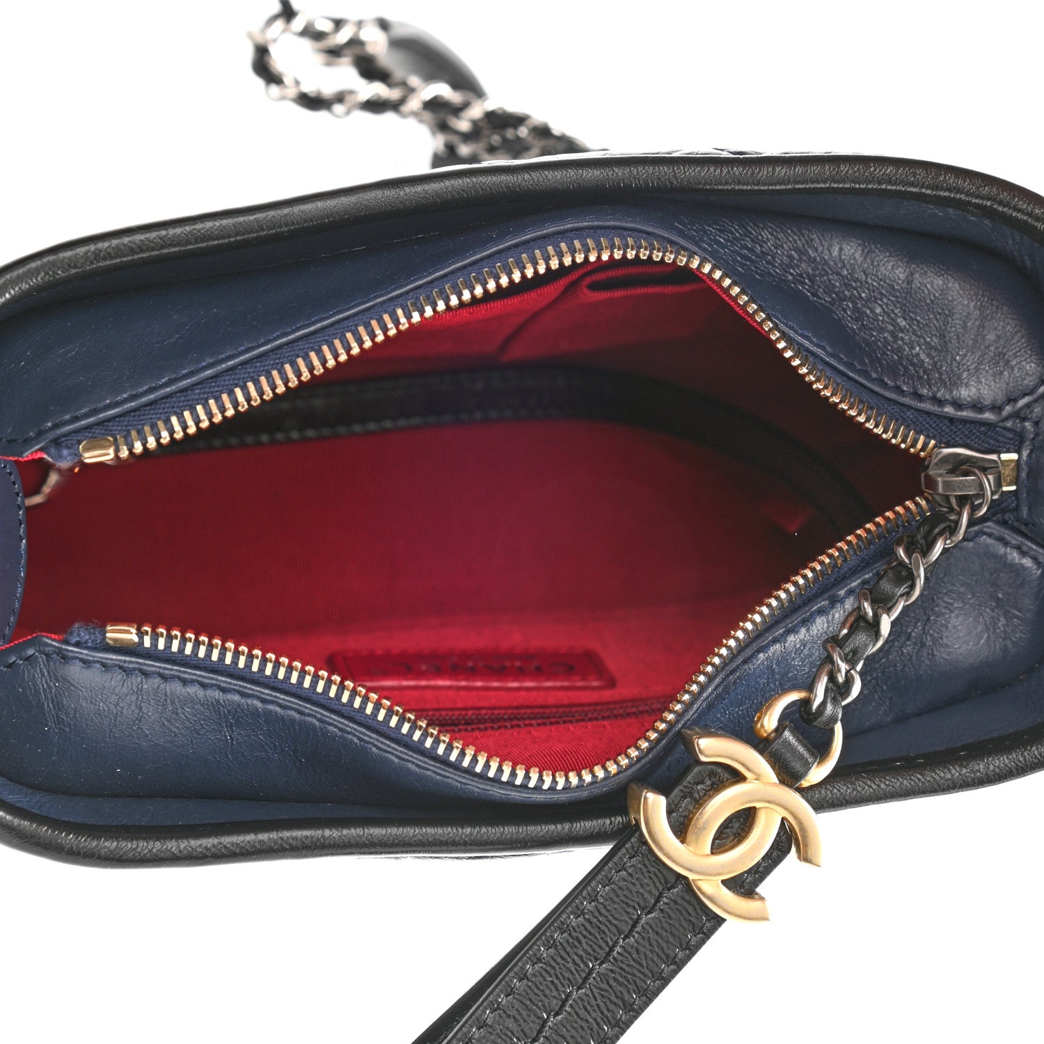 Chanel Aged Calfskin Quilted Small Gabrielle Hobo Navy Black 5 of 10
