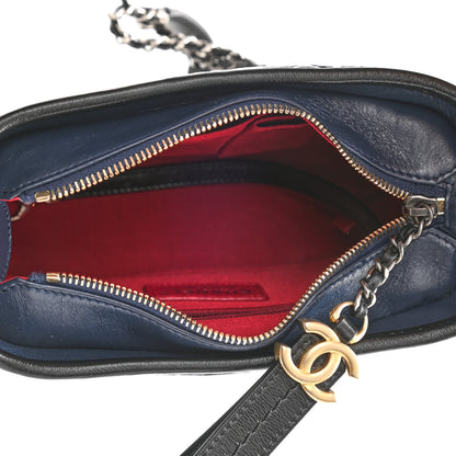 Chanel Aged Calfskin Quilted Small Gabrielle Hobo Navy Black 5 of 10