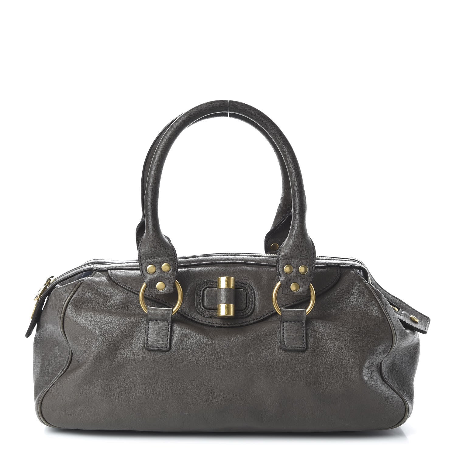 Saint Laurent Sheepskin Muse Bowler Grey 1 of 10