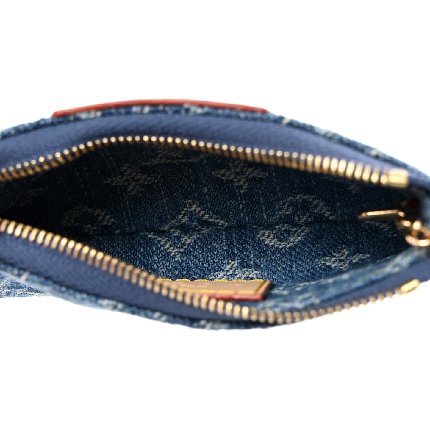 Monogram Denim Key Pouch Denim Blue