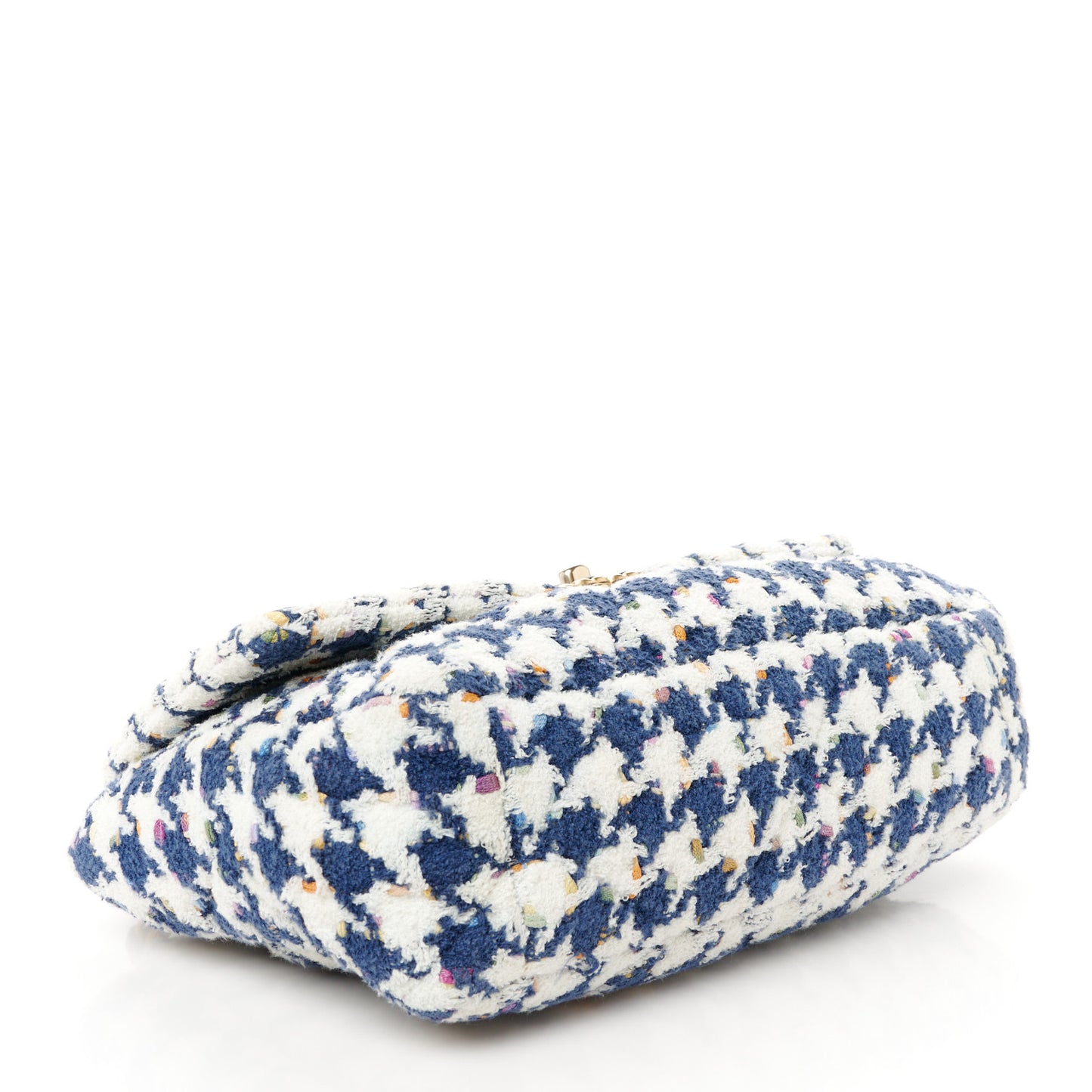 Tweed Quilted Large Chanel 19 Flap Ecru Navy Blue Multicolor