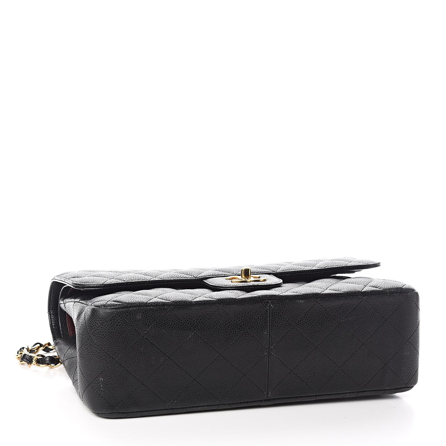 Caviar Quilted Jumbo Double Flap Black