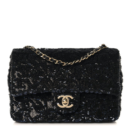 Chanel Sequin Quilted Small Single Flap Black 2 of 20
