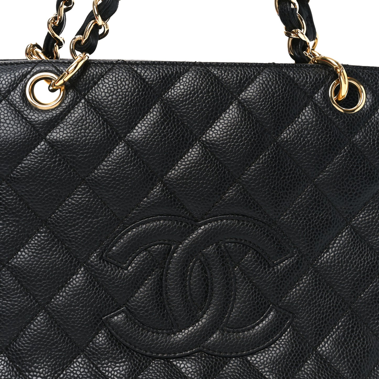 Caviar Quilted Petit Timeless Tote PTT Black