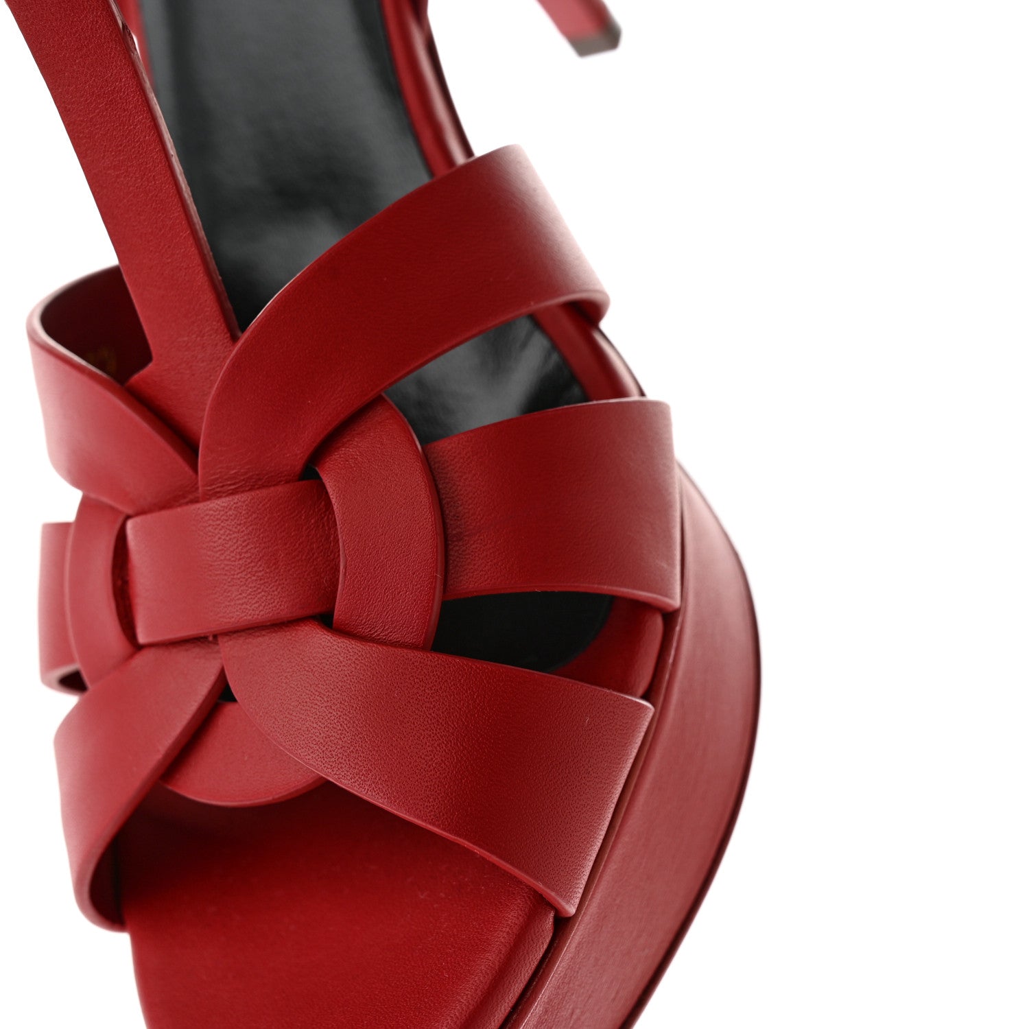 Saint Laurent Calfskin Tribute 75 Platform Sandals 39 New Red 8 of 9