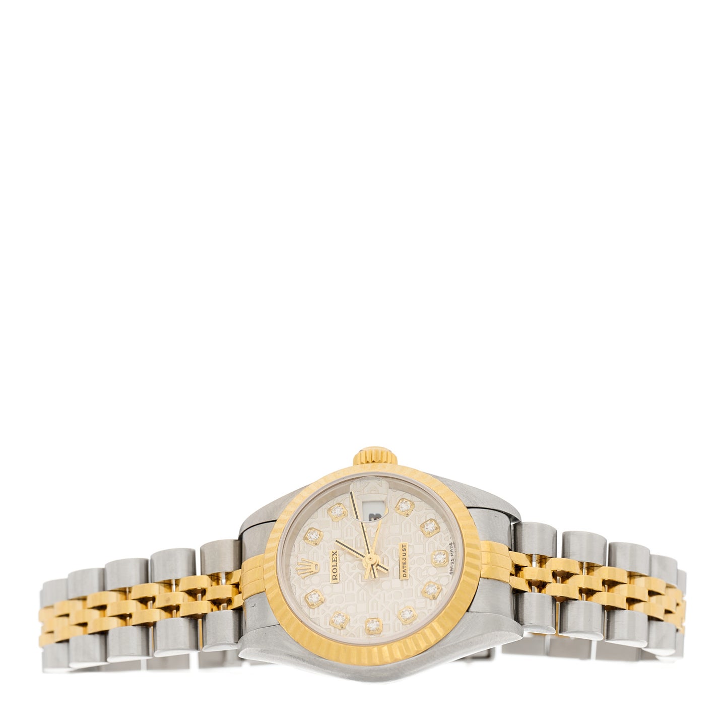 Stainless Steel 18K Yellow Gold Diamond 26mm Oyster Perpetual Datejust Watch Silver Jubilee 79173