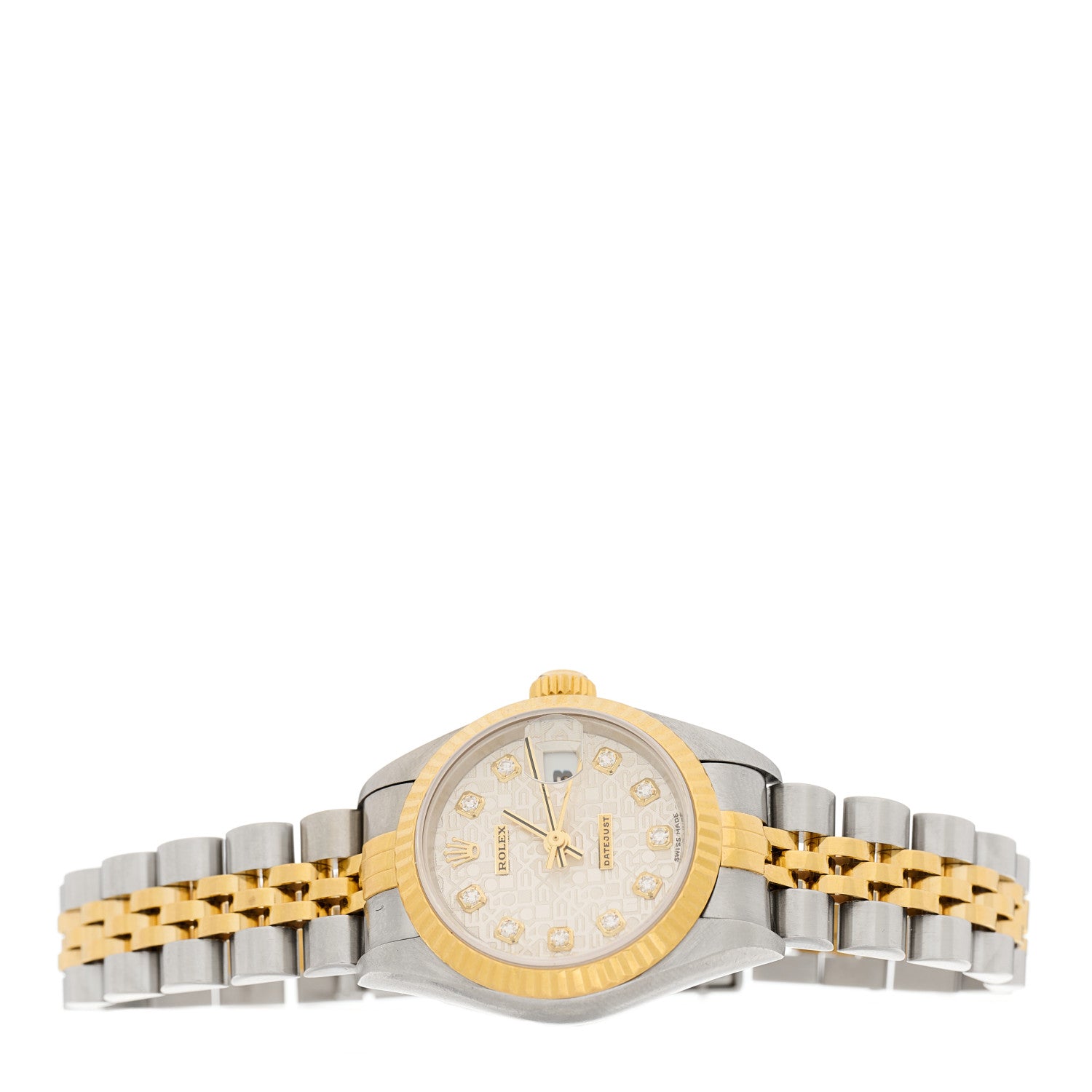 Rolex Stainless Steel 18K Yellow Gold Diamond 26mm Oyster Perpetual Datejust Watch Silver Jubilee 79173 2 of 4
