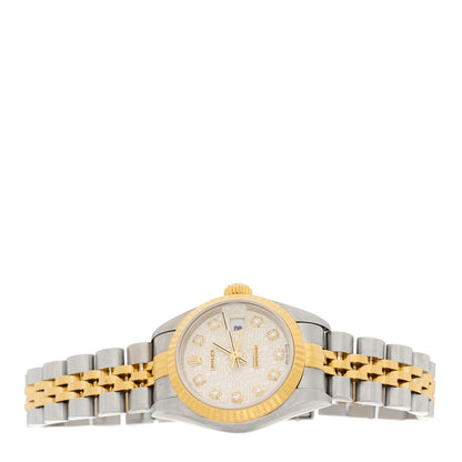 Rolex Stainless Steel 18K Yellow Gold Diamond 26mm Oyster Perpetual Datejust Watch Silver Jubilee 79173 2 of 4