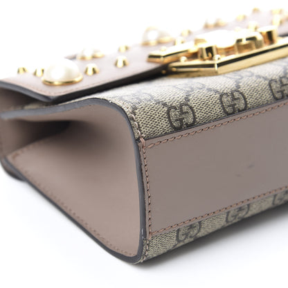 Gucci GG Supreme Monogram Studded Small Padlock Shoulder Bag Porcelain Rose 6 of 11