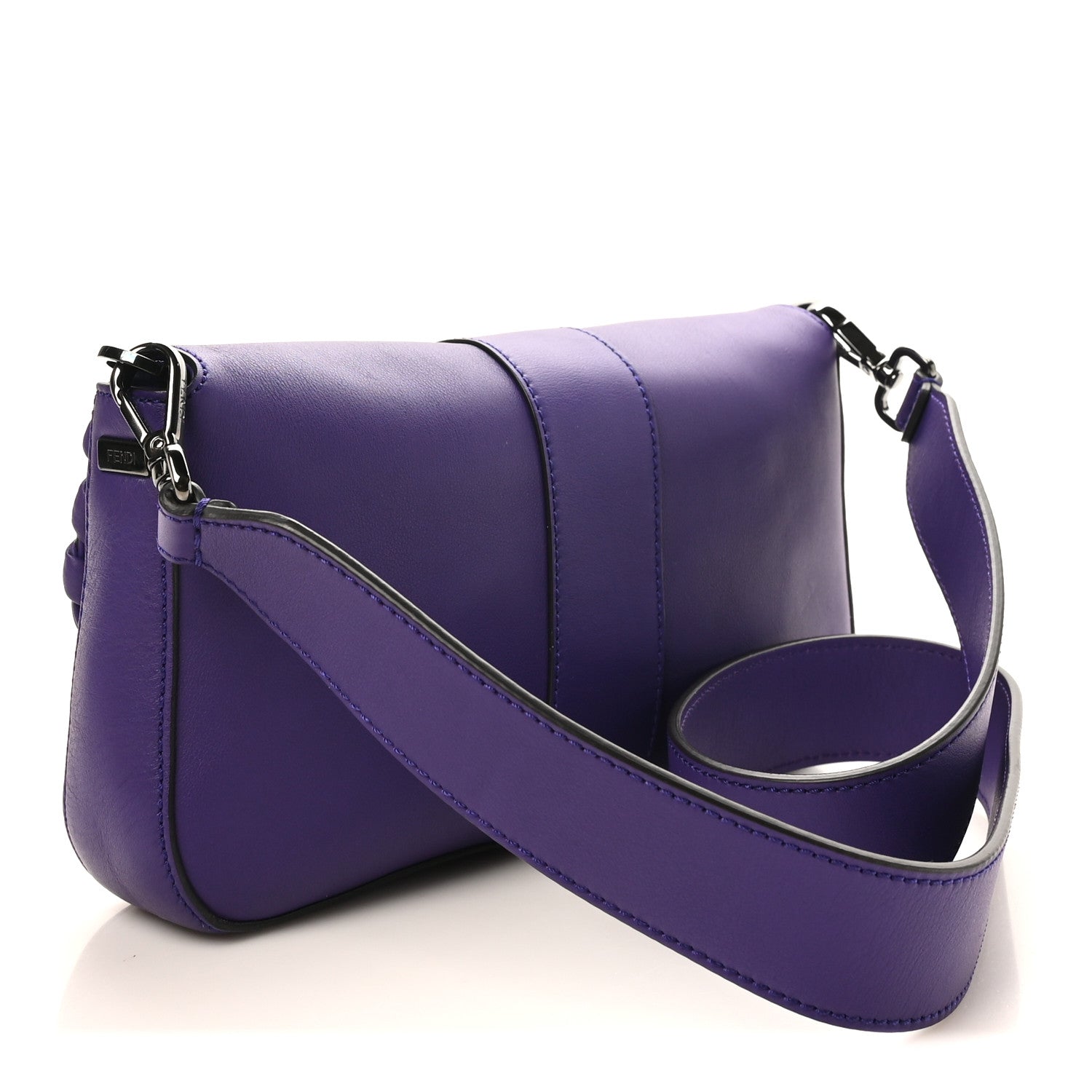 Fendi Vitello Dolce Lace Up Baguette Purple Rain 3 of 10