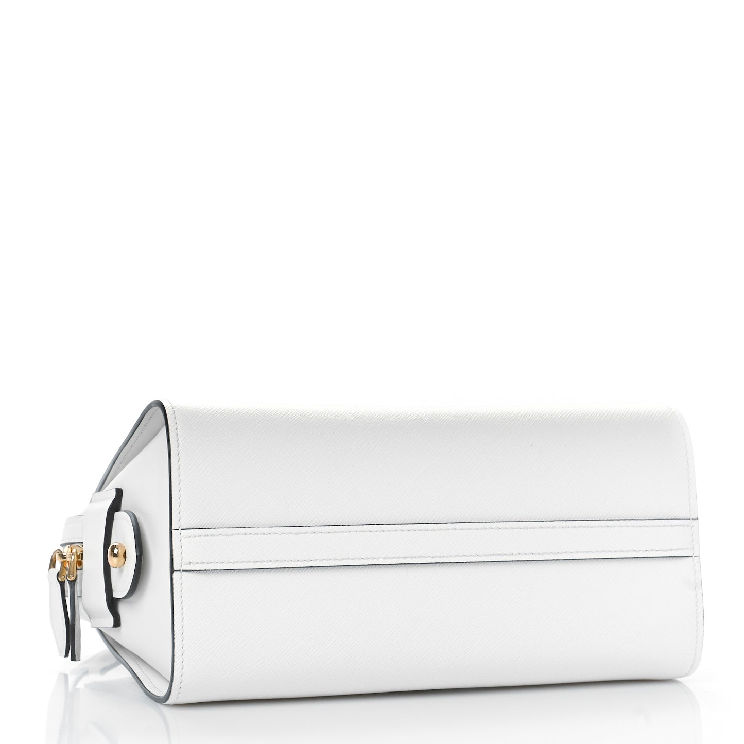 Saffiano Soft Calfskin Double Handle Satchel White