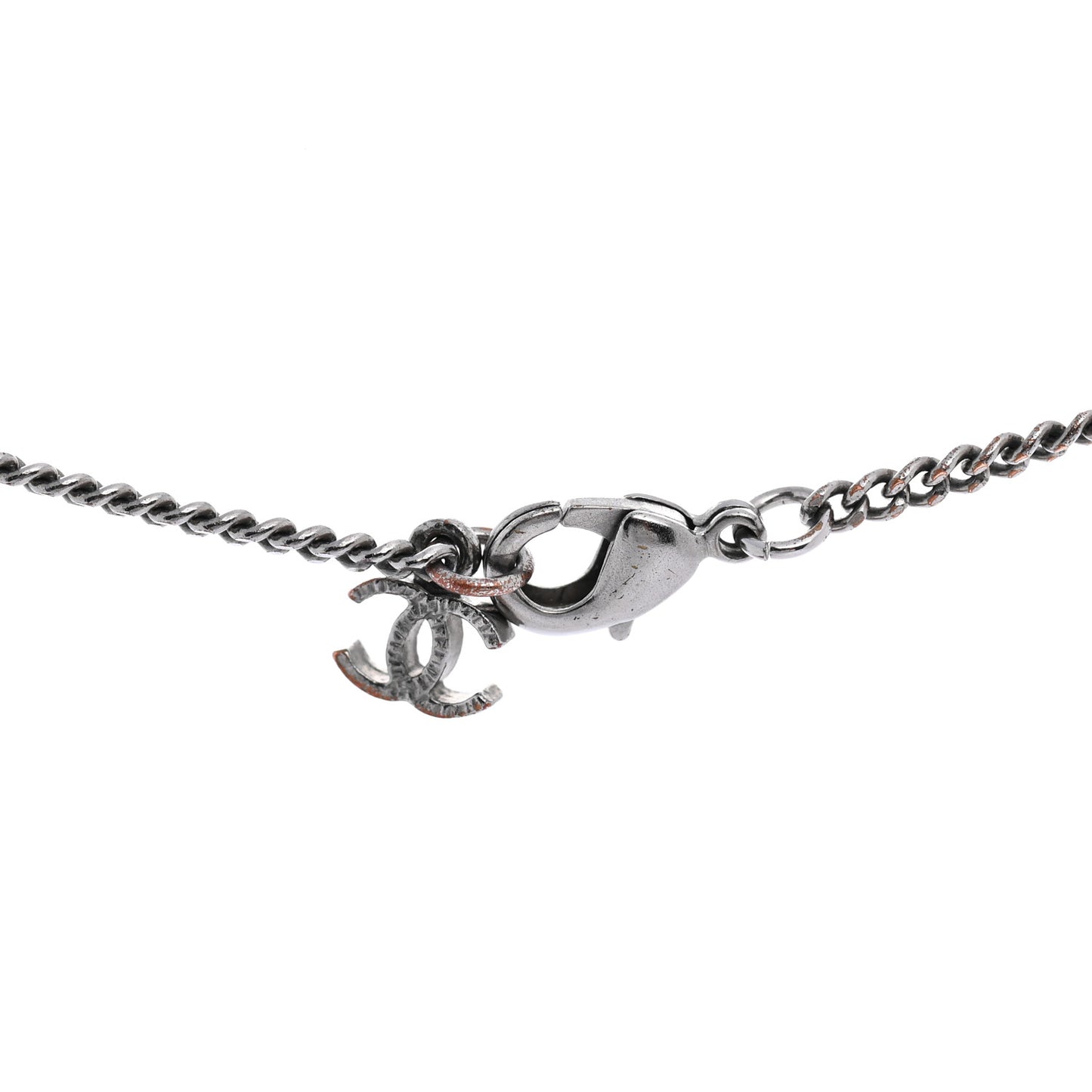 Ruthenium Baguette Crystal CC Necklace Silver Black