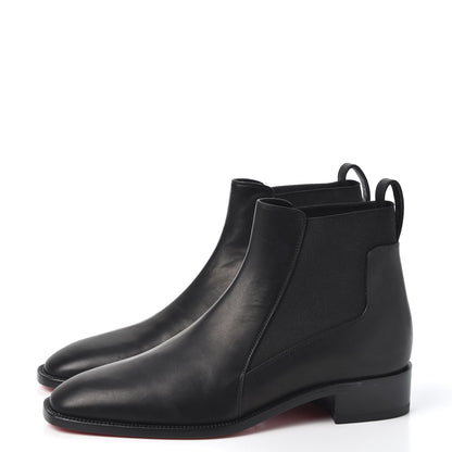 Christian Louboutin Calfskin Ingrassato Womens Marmada Flat Chelsea Boots 38 Black 3 of 9