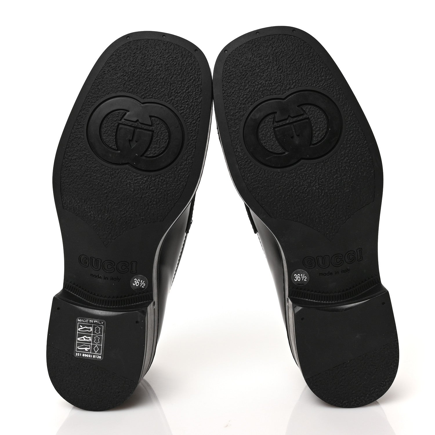 Gucci Calfskin Interlocking G Loafers 36.5 Black 5 of 8