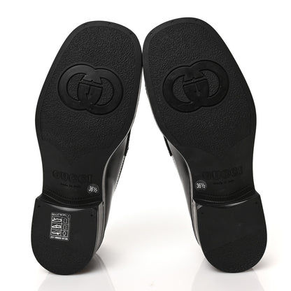 Gucci Calfskin Interlocking G Loafers 36.5 Black 5 of 8