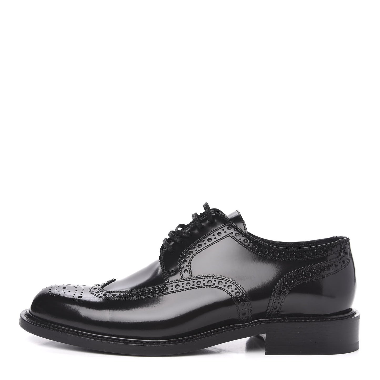 Patent Calfskin Army Brogue Wingtip Oxfords 41 Black