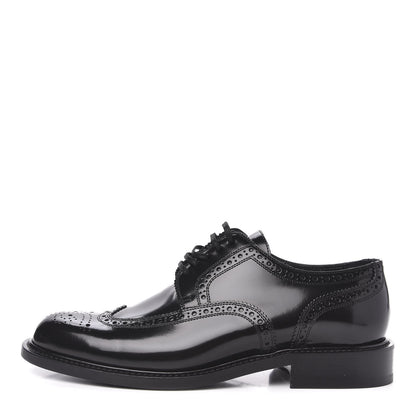 Saint Laurent Patent Calfskin Army Brogue Wingtip Oxfords 41 Black 1 of 8