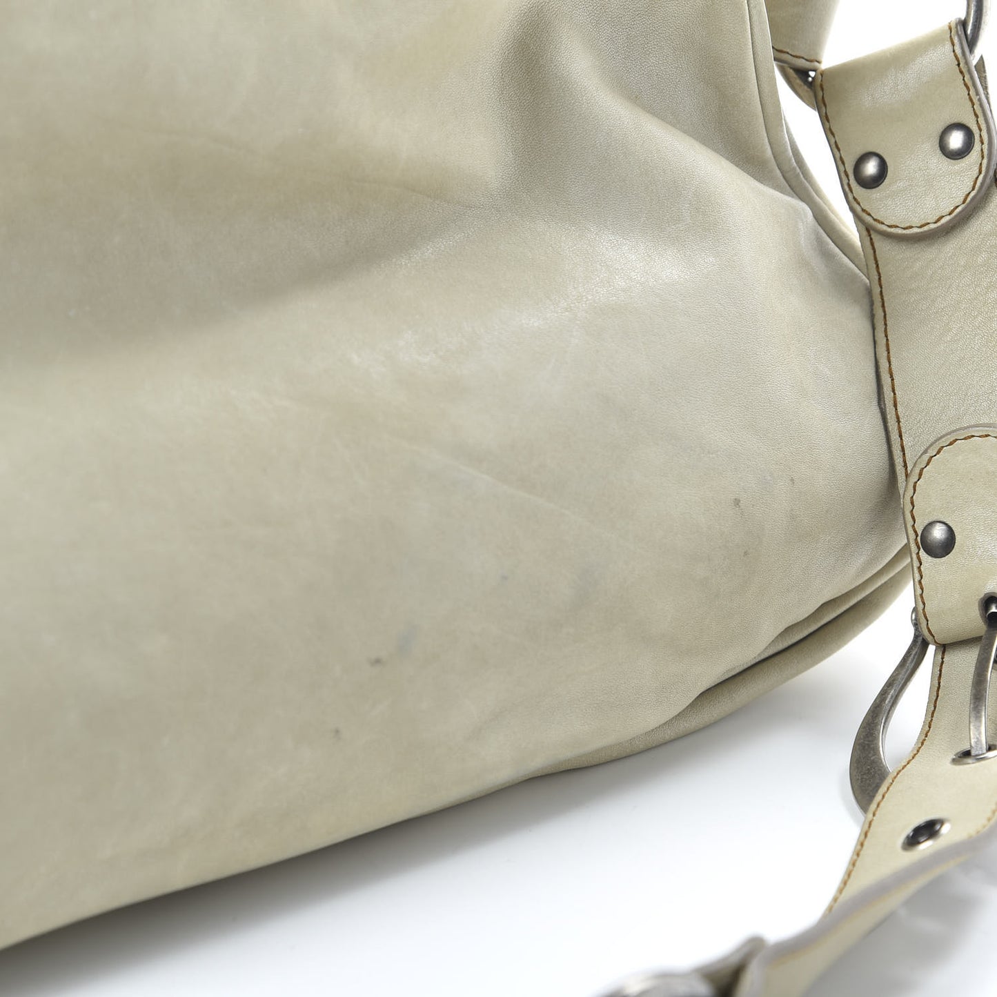 Calfskin Gaucho Double Saddle Bag Ivory
