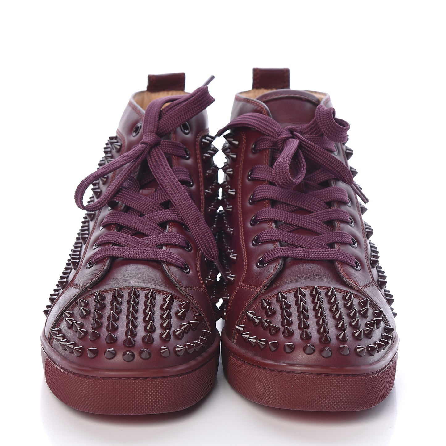 Calfskin Mens Louis Spikes Flat Sneakers 43 Lie De Vin