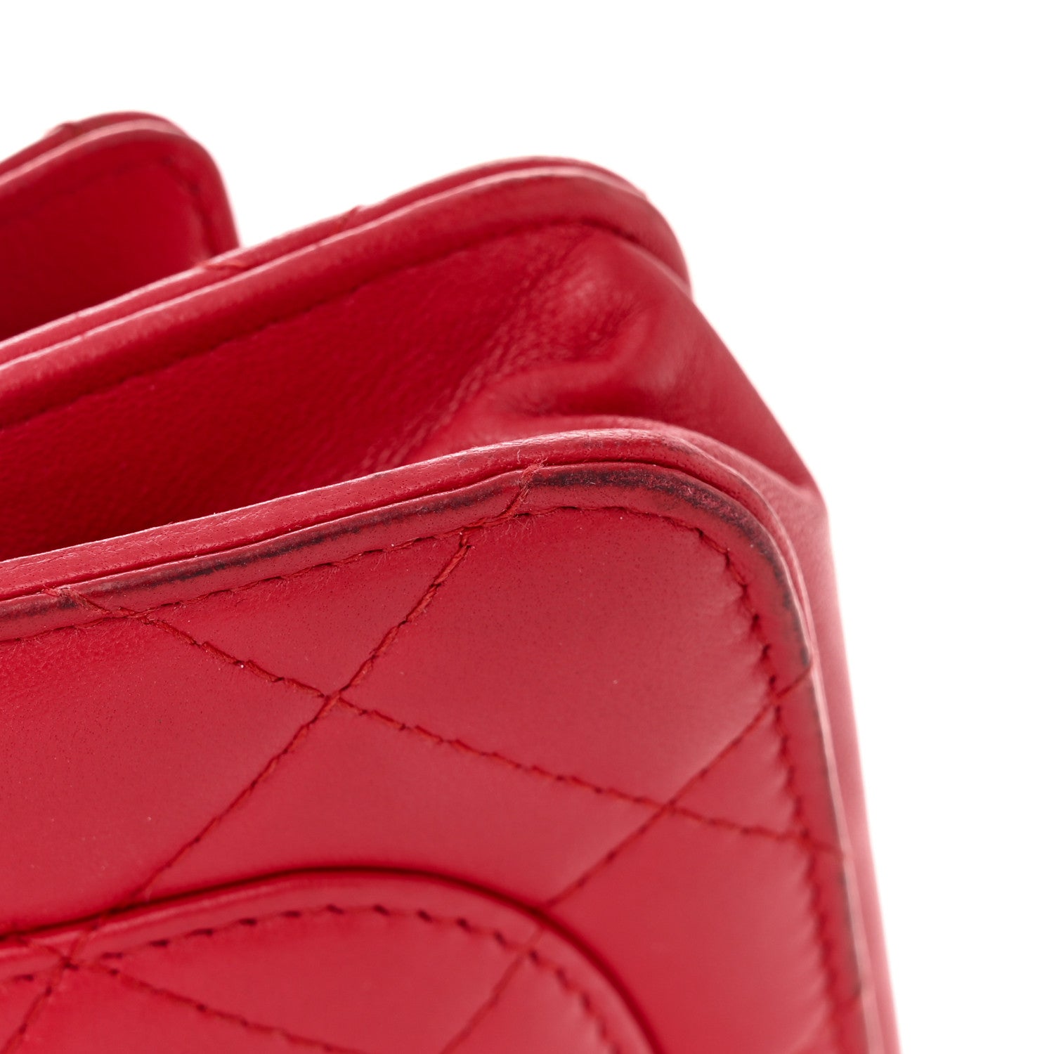 Chanel Lambskin Quilted Wallet On Chain WOC Red 16 of 18
