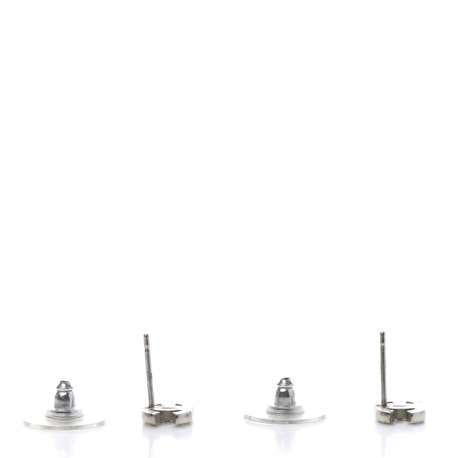 Chanel Crystal Mini Timeless CC Earrings Silver 3 of 5