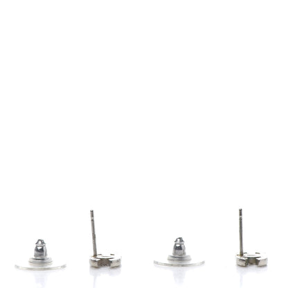 Chanel Crystal Mini Timeless CC Earrings Silver 3 of 5