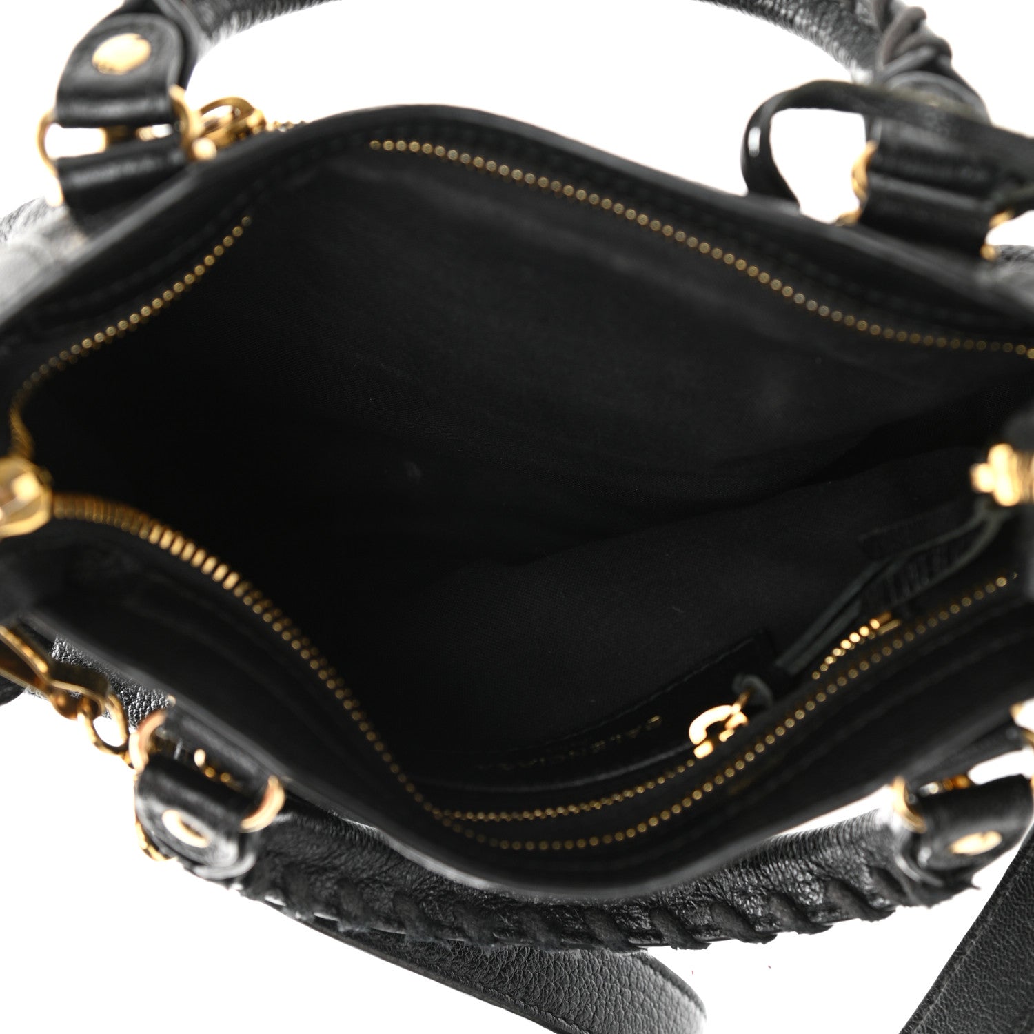 Balenciaga Chevre Gold Metallic Edge Hardware Mini City Black 5 of 14