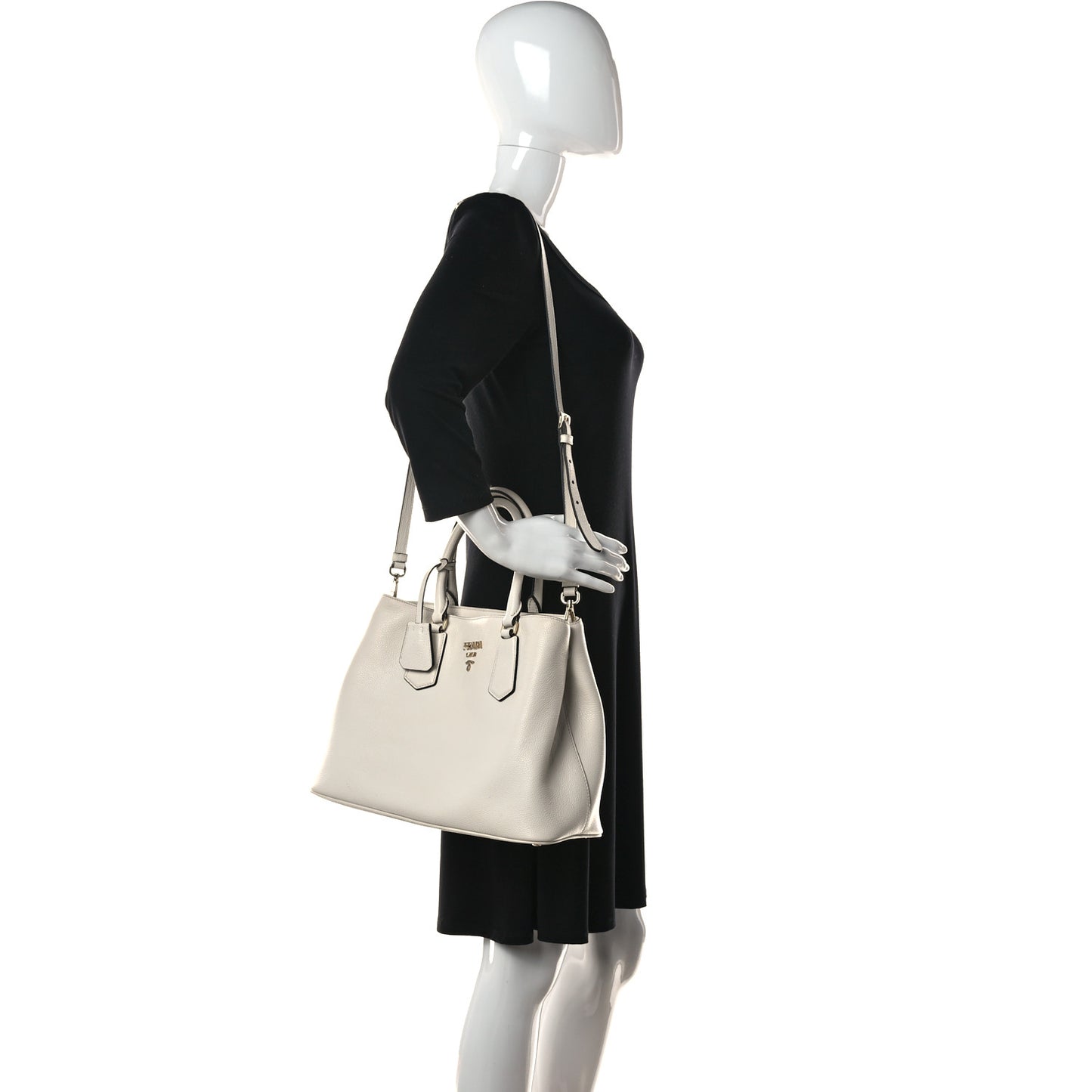 Vitello Daino Shoulder Bag White
