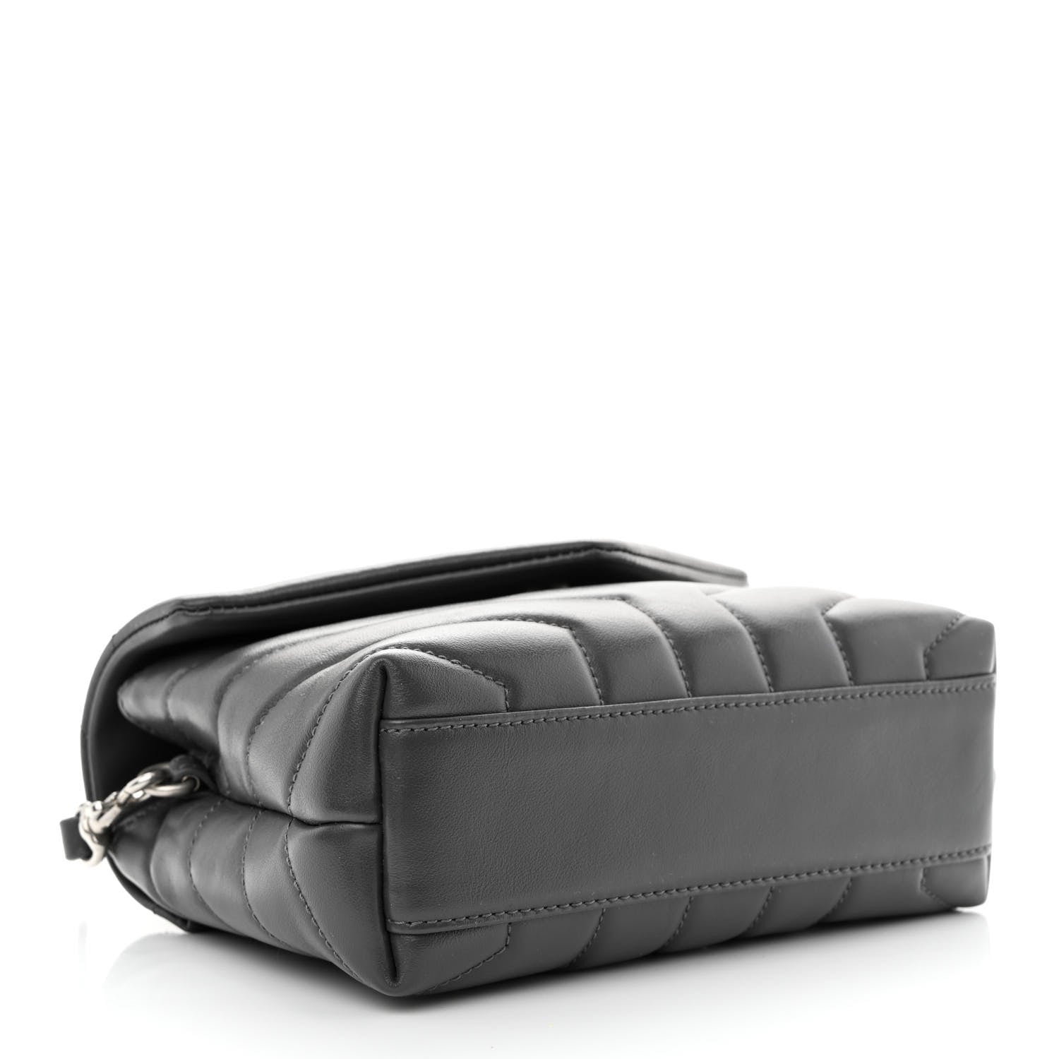 Saint Laurent Calfskin Y Quilted Monogram Toy Loulou Crossbody Bag Storm 4 of 10