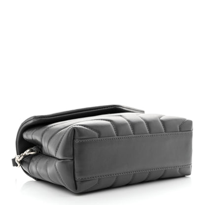 Saint Laurent Calfskin Y Quilted Monogram Toy Loulou Crossbody Bag Storm 4 of 10