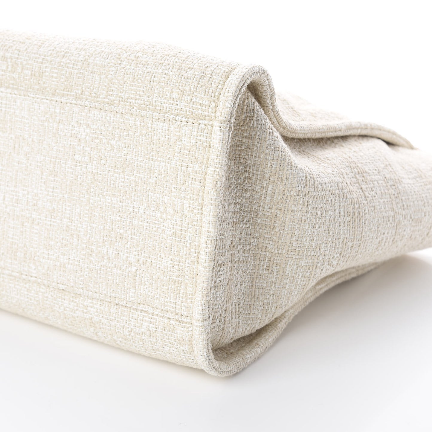Mixed Fibers Calfskin Medium Deauville Tote Light Beige
