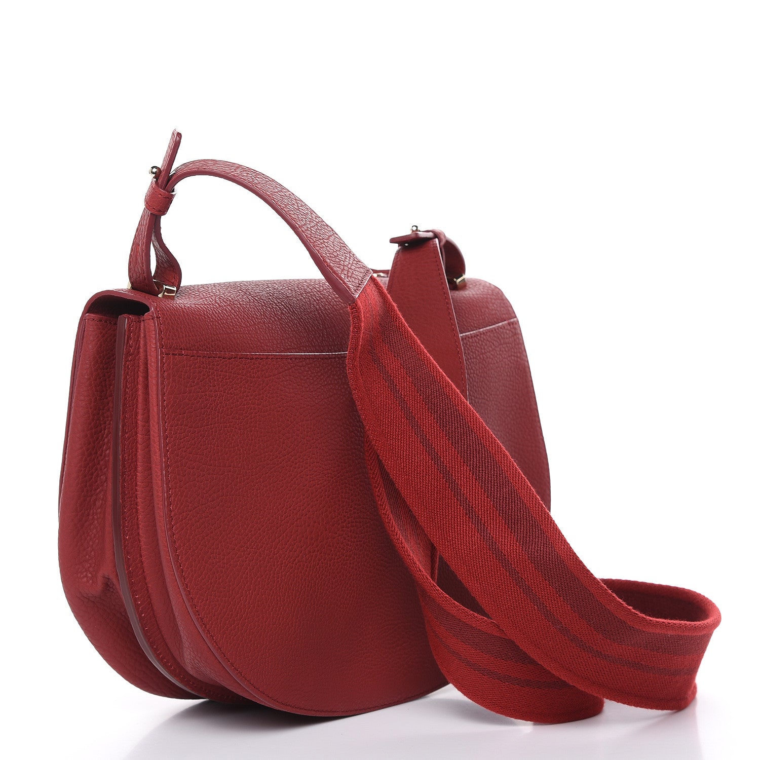 Delvaux Crispy Calfskin Le Mutin Saddle Bag Rouge 3 of 9