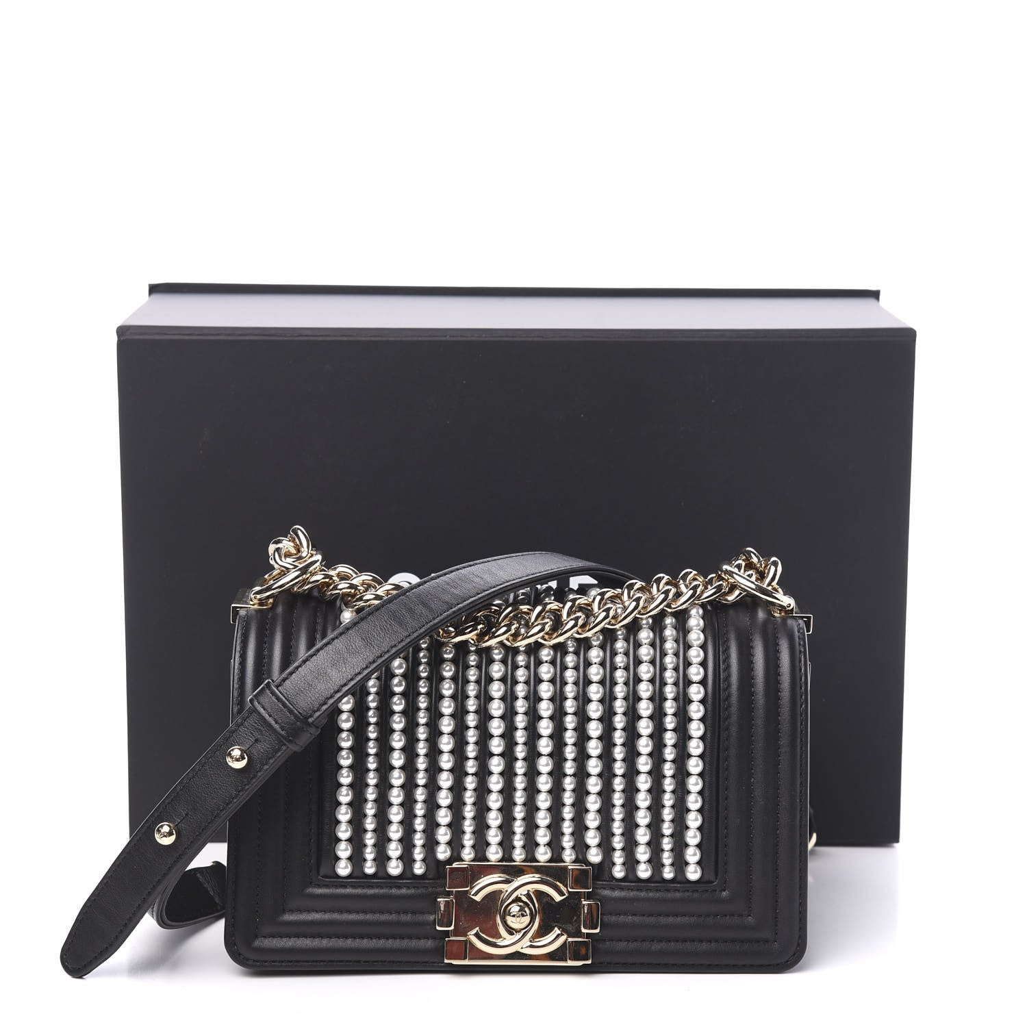 Chanel Calfskin Pearl Small Boy Flap Black 10 of 10