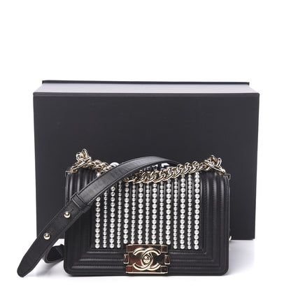 Chanel Calfskin Pearl Small Boy Flap Black 10 of 10