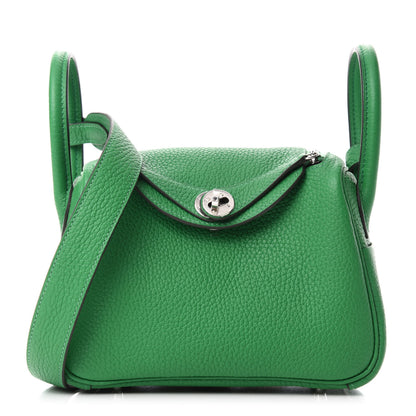 Hermes Taurillon Clemence Mini Lindy 20 Bambou 1 of 11