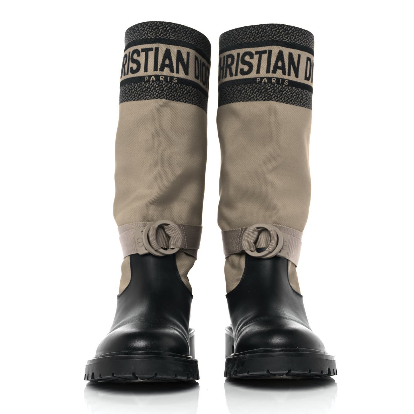 Technical Fabric Calfskin D-Major Boots 37 Taupe Black