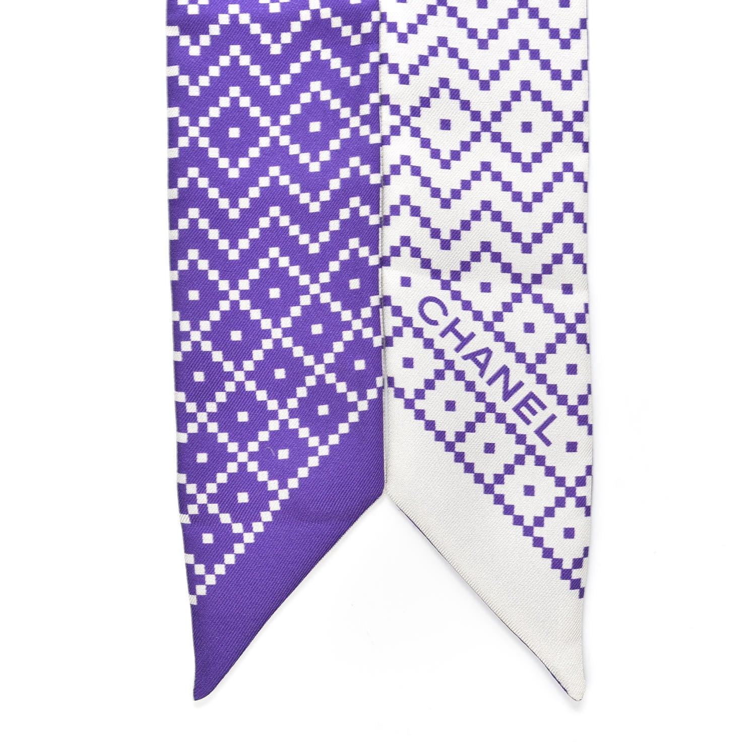 Chanel Silk Twill Slim Bandeau Scarf Purple 2 of 6