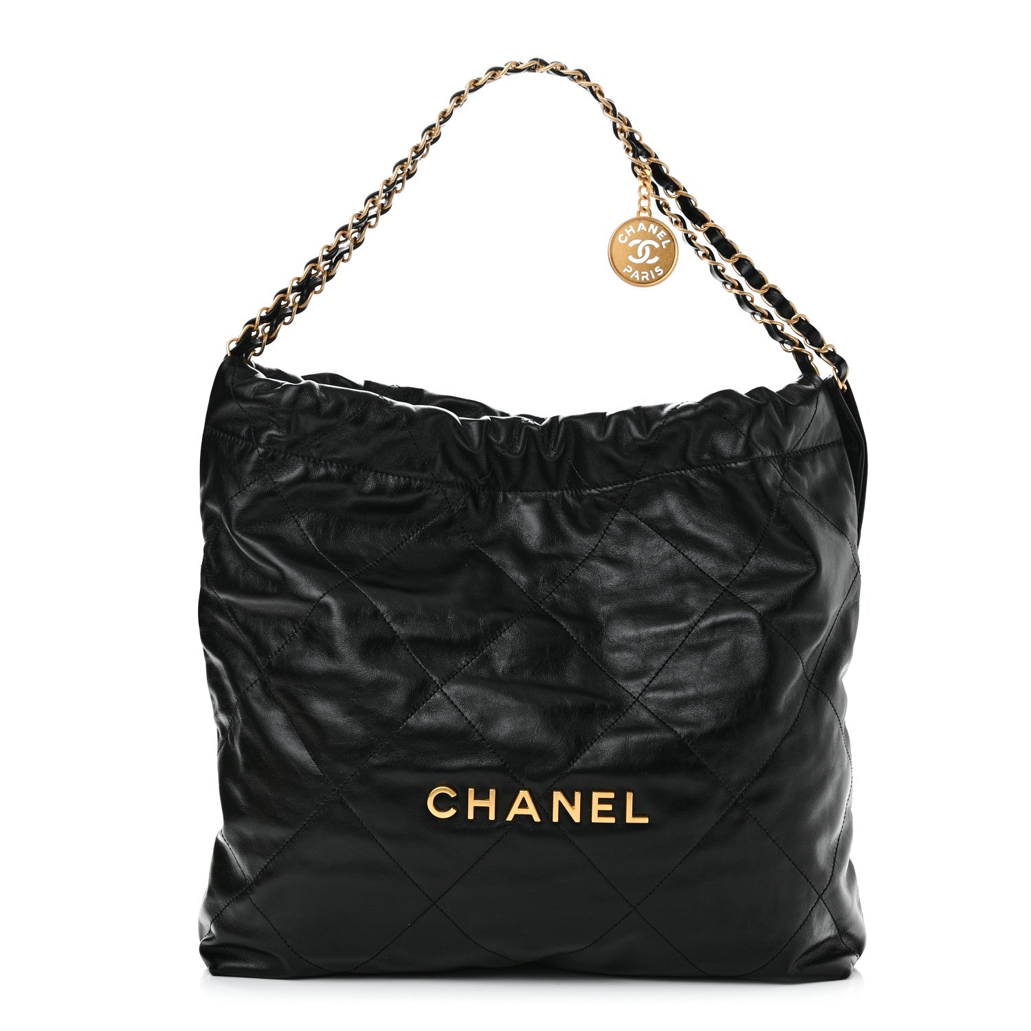 Chanel Shiny Calfskin Quilted Chanel 22 Black 3 of 11