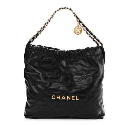 Chanel Shiny Calfskin Quilted Chanel 22 Black 3 of 11