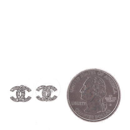 Chanel Crystal Timeless CC Earrings Silver 2 of 4