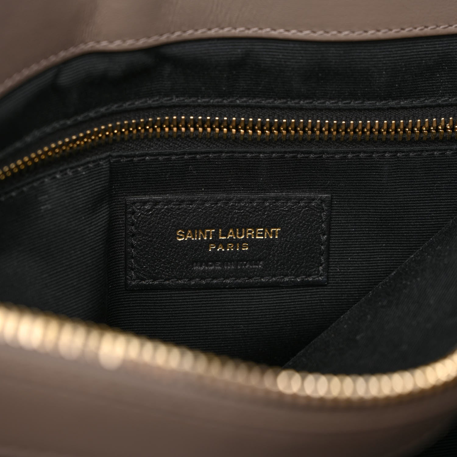 Saint Laurent Calfskin Matelasse Large Loulou Monogram Chain Satchel Dark Beige 6 of 14