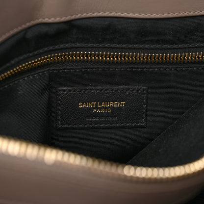 Saint Laurent Calfskin Matelasse Large Loulou Monogram Chain Satchel Dark Beige 6 of 14